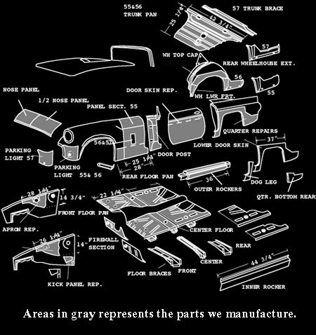 1956 thunderbird sheet metal|ford thunderbird exterior panels.